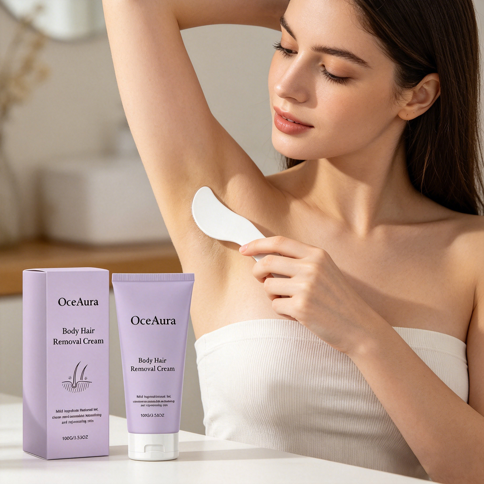 Hair Care Honey - Crème dépilatoire OceAura pour les aisselles,
