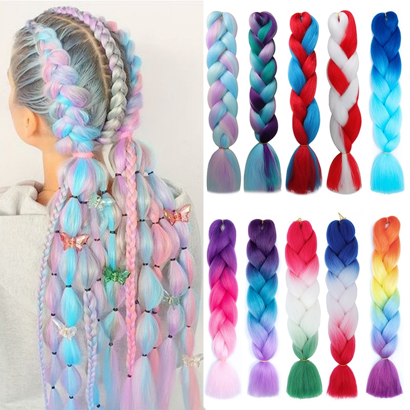 Braiding Hair Kanekalon - Tresses synthétiques Jumbo de 24 pouces,