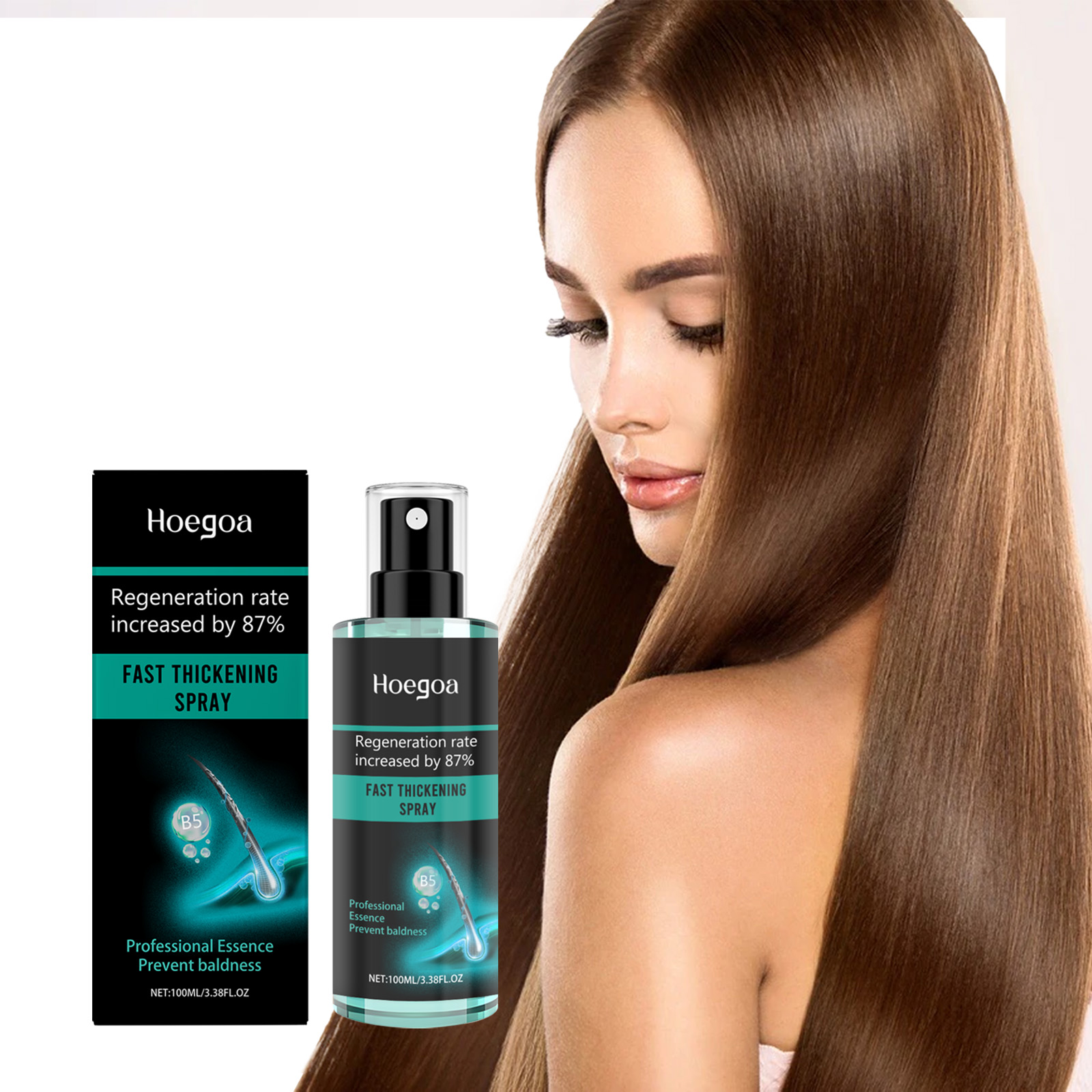 Hair Care Daily Routine - Spray anti-alopécie Hoegoa, spray épaississant pour